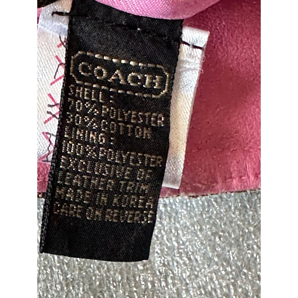 Coach Y2K Signature C Bucket Hat Khaki Patchwork Belt Pink S/D Spring 2004 Rare - Picture 6 of 8